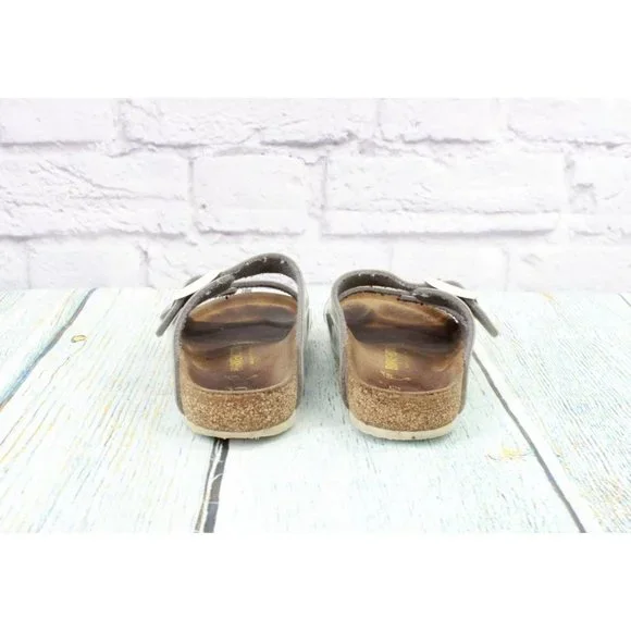 *Birkenstock Arizona Gray Nubuck 2 Strap Buckle Sandals Shoes Size EU 32 - Picture 8 of 10